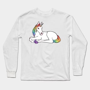 rainbow unicorn foal Long Sleeve T-Shirt